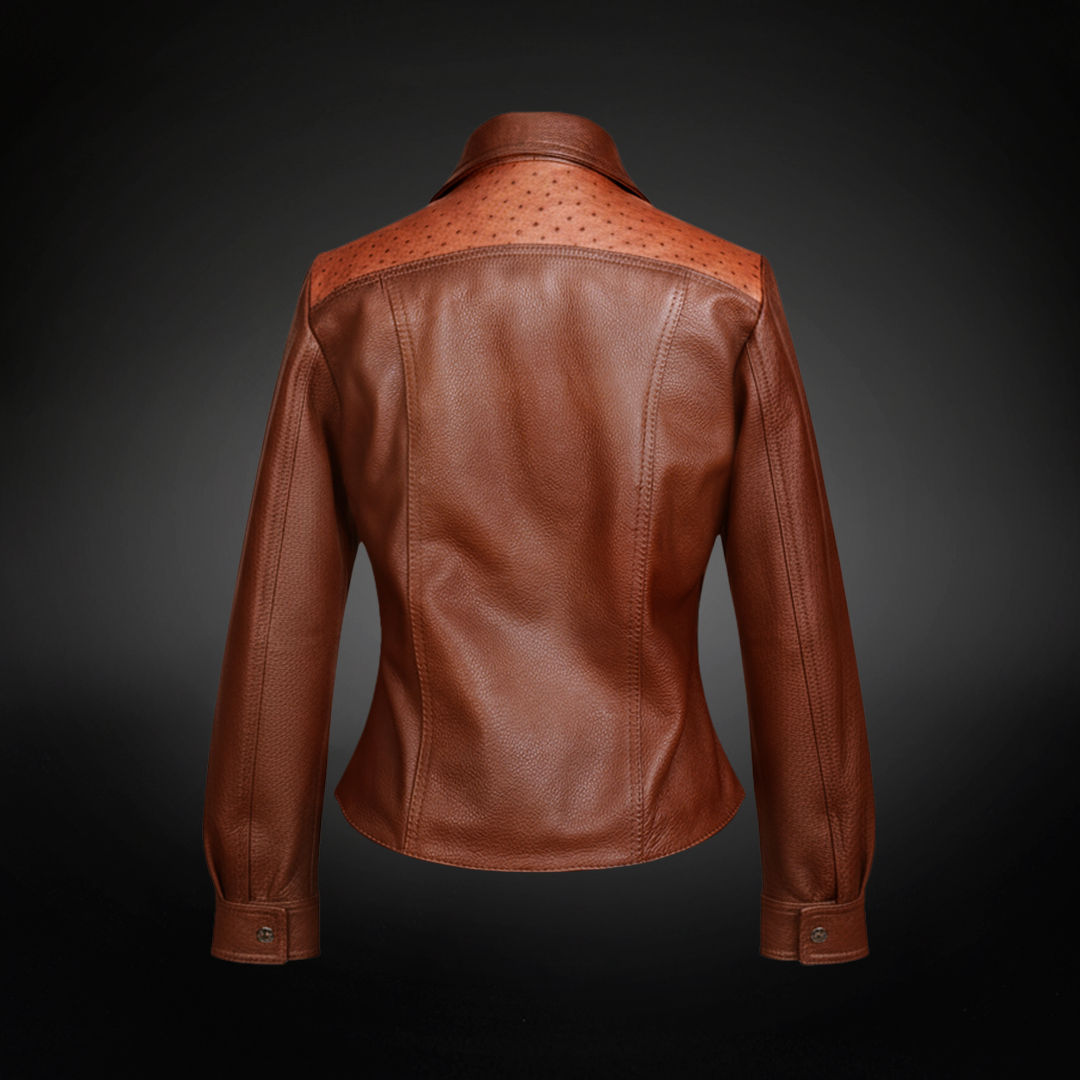 Chamarra Dama Piel de Borrego/Avestruz AL1203