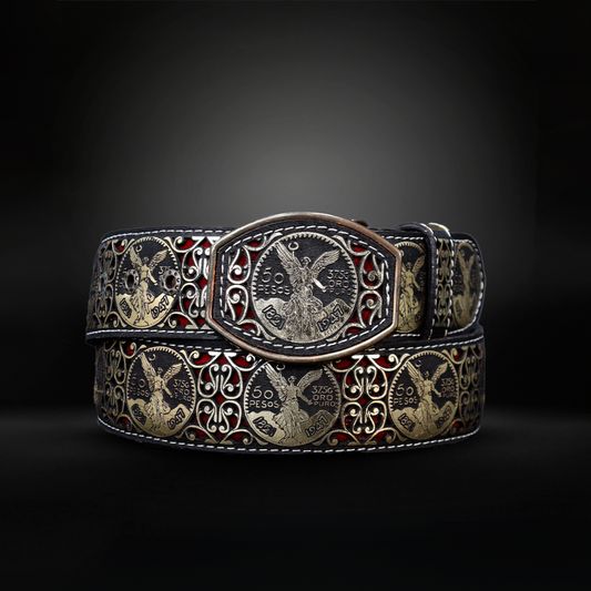Cinturon Centenario Grabado Piel de Res AL 808