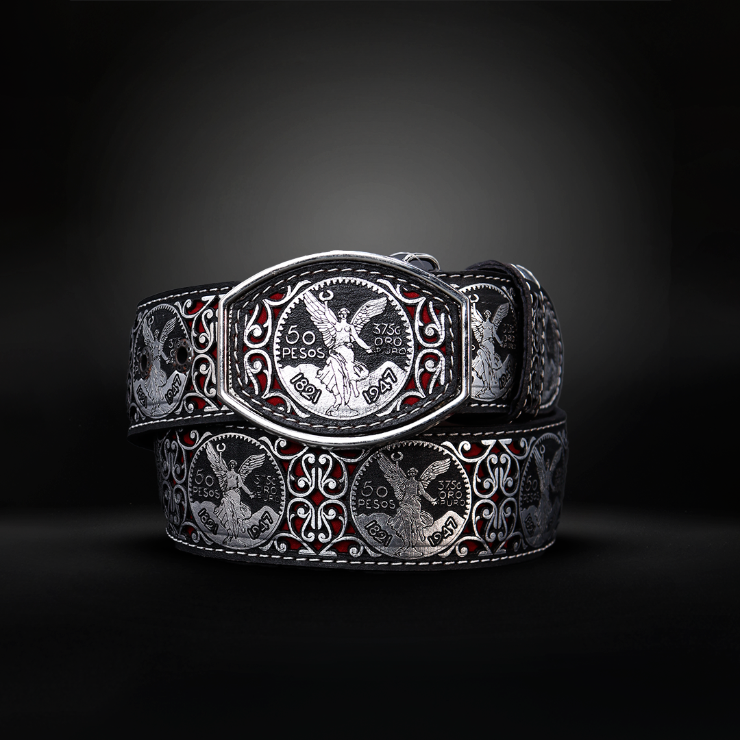 Cinturon Centenario Grabado Piel de Res AL 808