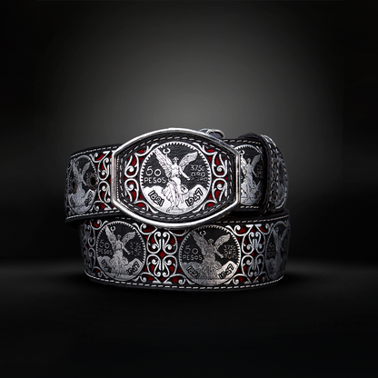 Cinturon Centenario Grabado Piel de Res AL 808