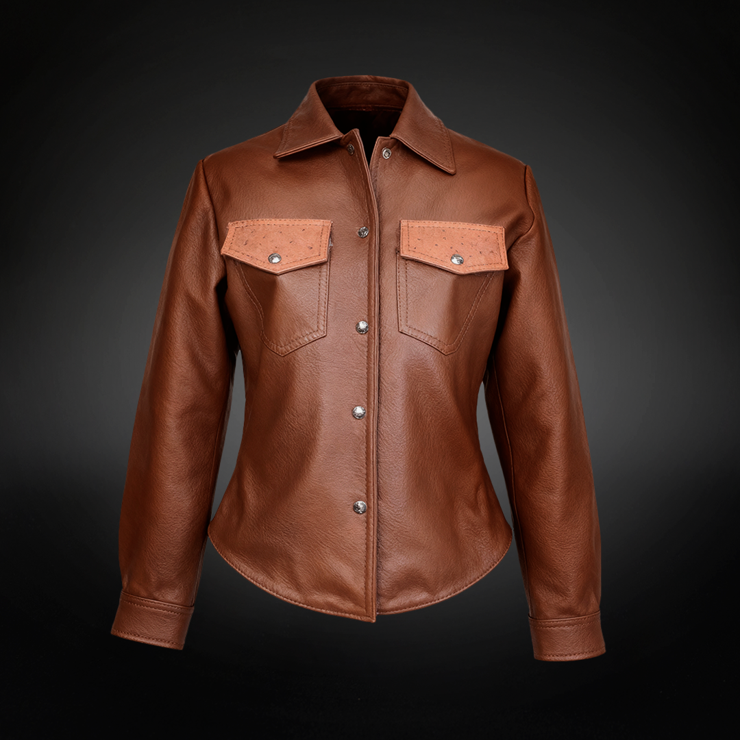 Chamarra Dama Piel de Borrego/Avestruz AL1203