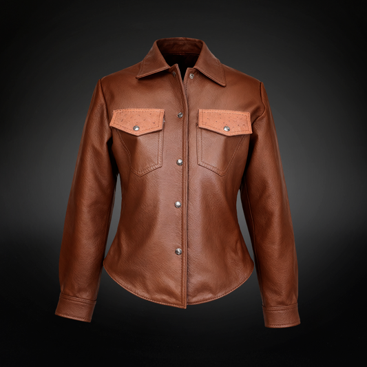 Chamarra Dama Piel de Borrego/Avestruz AL1203