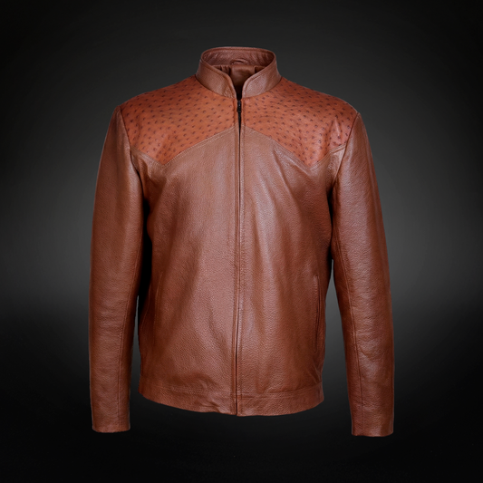 Chamarra Desierto Piel de Borrego/Avestruz AL919