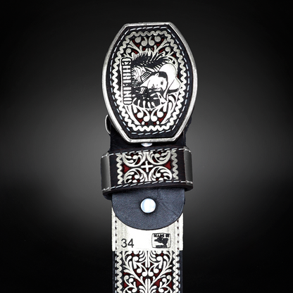 Cinturon Chalino Grabado Piel de Res AL 809