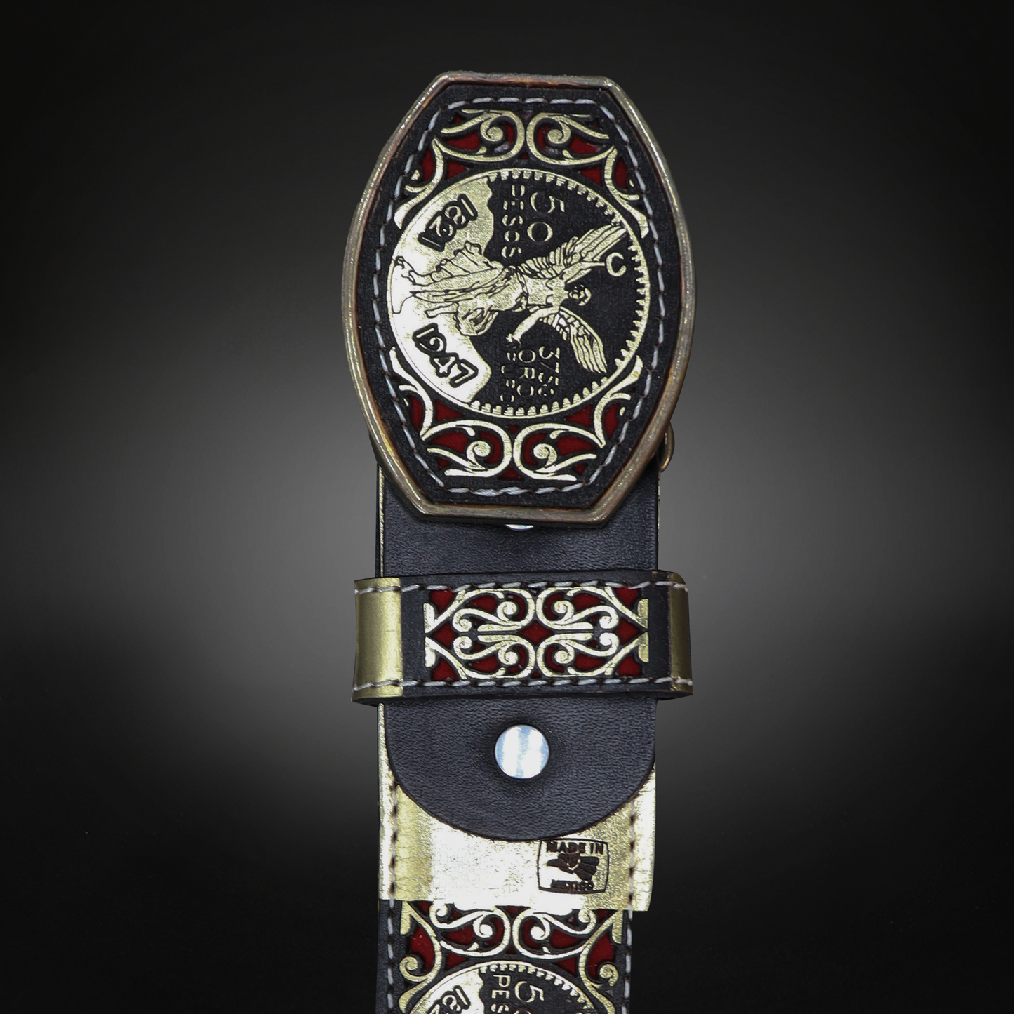 Cinturon Centenario Grabado Piel de Res AL 808